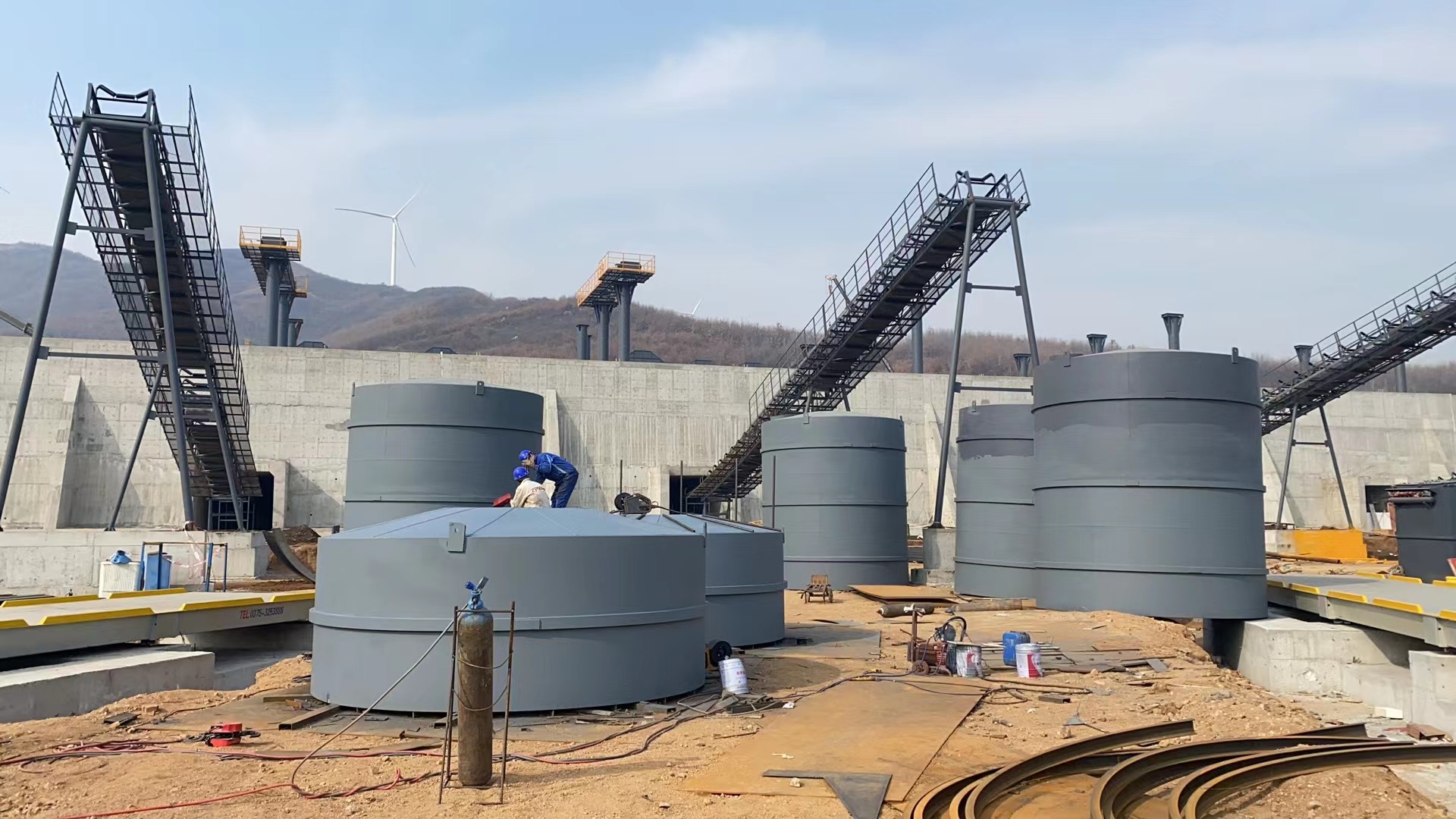 忻州骨料钢板仓河南项目大型骨料仓生产线进度